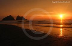 Sunset at Holywell Bay